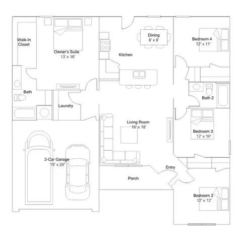 Floorplan - 8308 E 161st Pl S, Bixby, OK 74008 photo 1 of 1