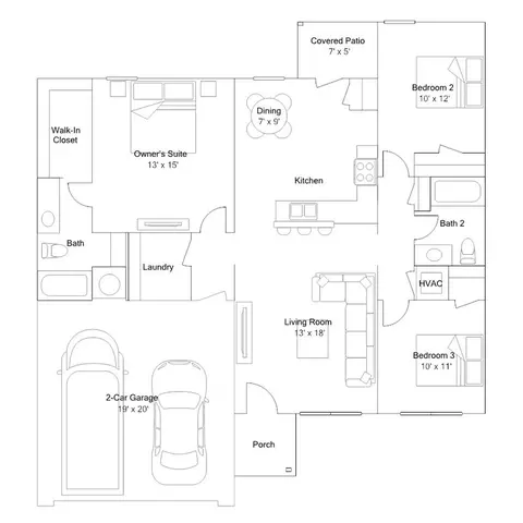 Floorplan - 102 Southfork Dr, Beebe, AR 72012 photo 1 of 6