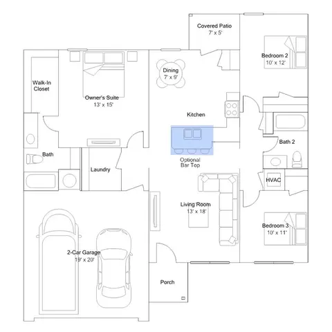 Floorplan - 102 Southfork Dr, Beebe, AR 72012 photo 3 of 6