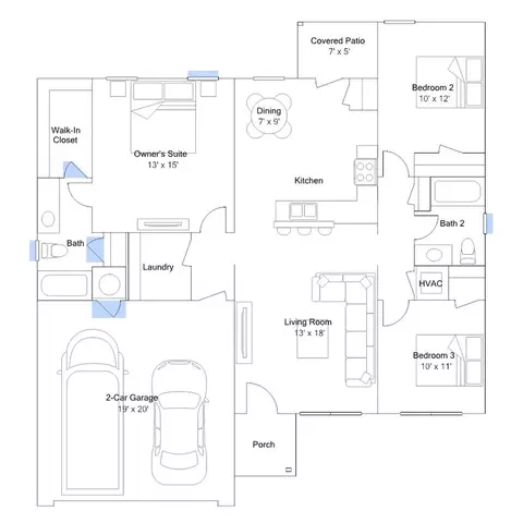 Floorplan - 102 Southfork Dr, Beebe, AR 72012 photo 2 of 6