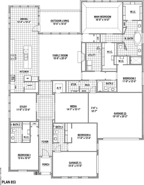 Floorplan - 788 Cedarwood Ct, Haslet, TX 76052 photo 4 of 5