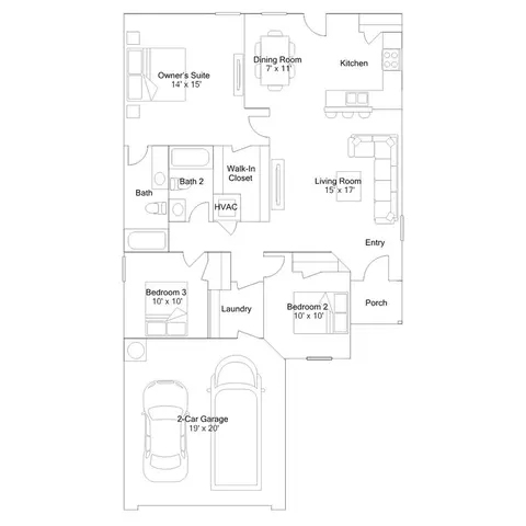 Floorplan - 102 Southfork Dr, Beebe, AR 72012 photo 1 of 6