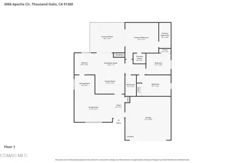 Floorplan - 3066 Apache Cir, Thousand Oaks, CA 91360 photo 1 of 1
