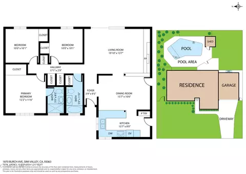 Floorplan - 1870 Burch Ave, Simi Valley, CA 93063 photo 1 of 1