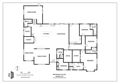 Floorplan - 3890 Shadow Grove Rd, Pasadena, CA 91107 photo 1 of 1