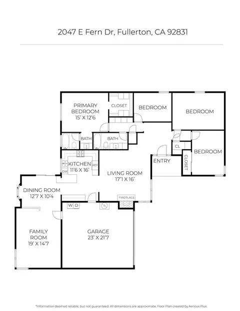 Floorplan - 2047 E Fern Dr, Fullerton, CA 92831 photo 1 of 1