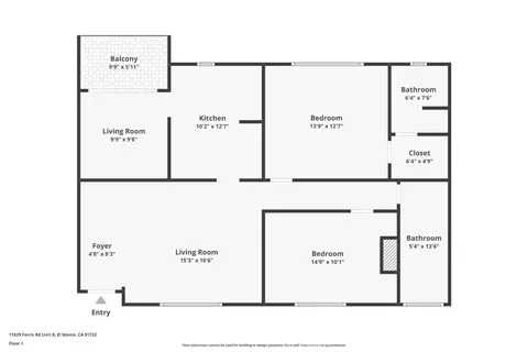 Floorplan - 11829 Ferris Rd #B, El Monte, CA 91732 photo 1 of 1