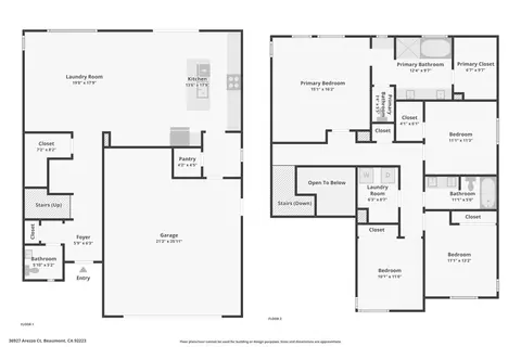 Floorplan - 36927 Arezzo Ct, Beaumont, CA 92223 photo 2 of 3