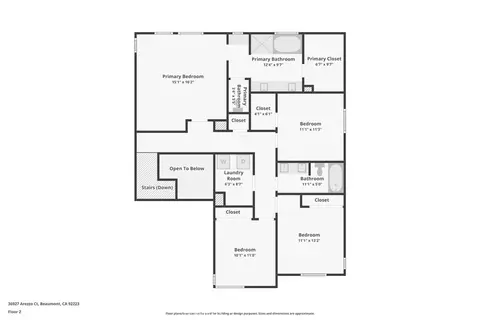 Floorplan - 36927 Arezzo Ct, Beaumont, CA 92223 photo 3 of 3