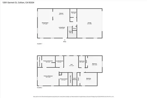 Floorplan - 1201 Garnet Ct, Colton, CA 92324 photo 1 of 3