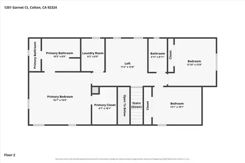 Floorplan - 1201 Garnet Ct, Colton, CA 92324 photo 3 of 3