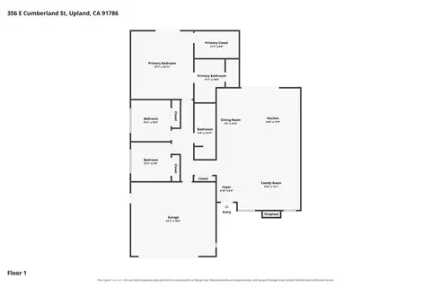 Floorplan - 356 E Cumberland, Upland, CA 91786 photo 1 of 1