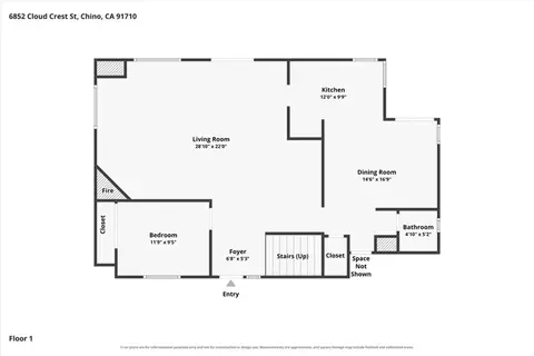 Floorplan - 6852 Cloud Crst, Chino, CA 91710 photo 3 of 3