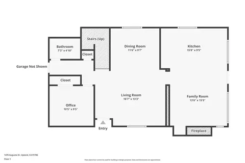 Floorplan - 1476 Augusta Dr, Upland, CA 91786 photo 1 of 3