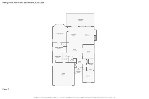 Floorplan - 984 Queen Annes, Beaumont, CA 92223 photo 1 of 1