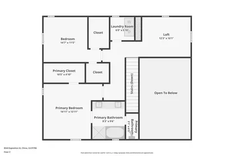 Floorplan - 8544 Exposition St, Chino, CA 91708 photo 3 of 3