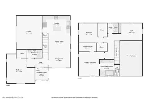 Floorplan - 8544 Exposition St, Chino, CA 91708 photo 1 of 3