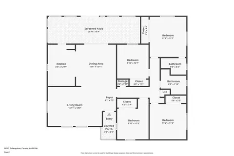 Floorplan - 19103 Galway, Carson, CA 90746 photo 1 of 1