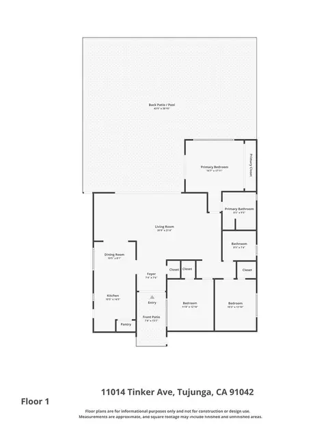 Floorplan - 11014 Tinker Ave, Tujunga, CA 91042 photo 1 of 1