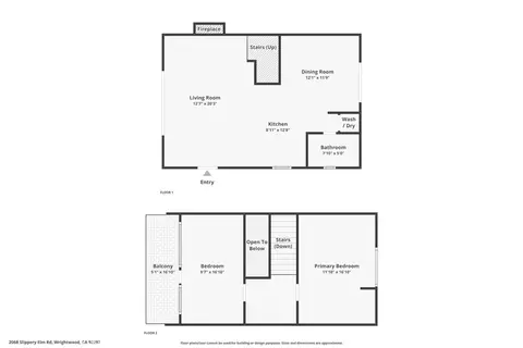 Floorplan - 2068 Slippery Elm, Wrightwood, CA 92397 photo 3 of 3
