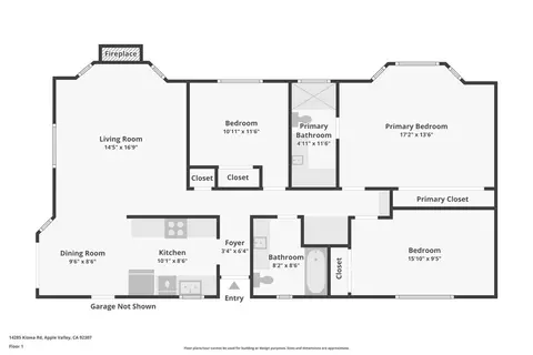 Floorplan - 14285 Kiowa Rd, Apple Valley, CA 92307 photo 1 of 1