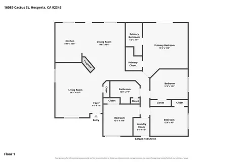 Floorplan - 16089 Cactus St, Hesperia, CA 92345 photo 1 of 1
