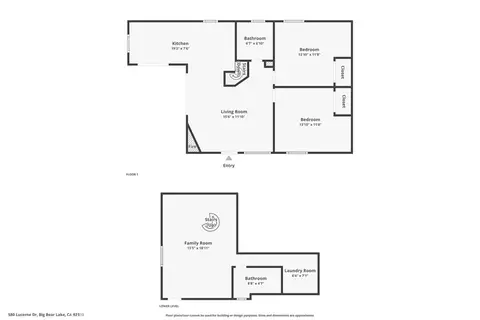 Floorplan - 580 Lucerne Dr, Big Bear Lake, CA 92315 photo 1 of 1