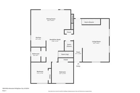 Floorplan - 1004 White Mountain Dr, Big Bear City, CA 92314 photo 1 of 4