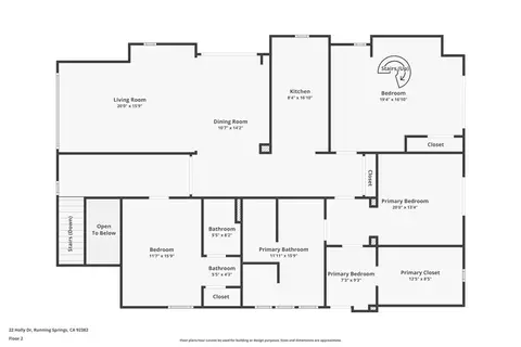 Floorplan - 22 Holly Dr, Running Springs, CA 92382 photo 2 of 4