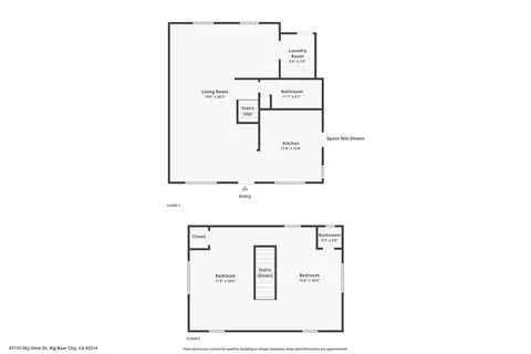 Floorplan - 47115 Sky View Dr, Big Bear City, CA 92314 photo 2 of 3