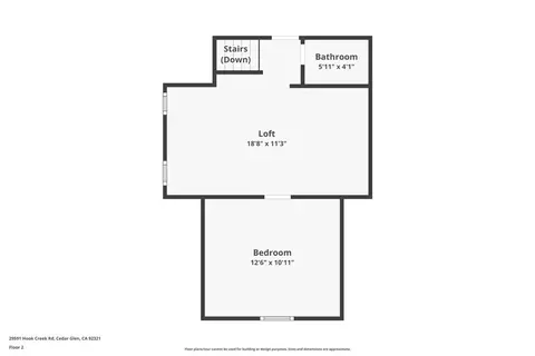 Floorplan - 29591 Hook Creek Rd, Cedar Glen, CA 92321 photo 3 of 3