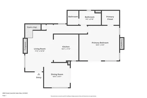 Floorplan - 29591 Hook Creek Rd, Cedar Glen, CA 92321 photo 2 of 3