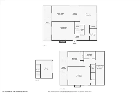 Floorplan - 155 Birchwood, Lake Arrowhead, CA 92352 photo 1 of 4