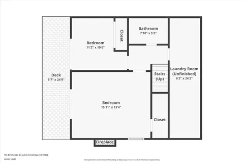 Floorplan - 155 Birchwood, Lake Arrowhead, CA 92352 photo 4 of 4