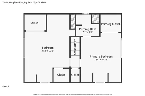 Floorplan - 728 W Aeroplane, Big Bear City, CA 92314 photo 3 of 3