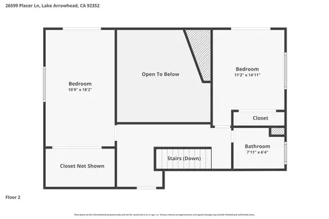 Floorplan - 26599 Placer, Lake Arrowhead, CA 92352 photo 2 of 3