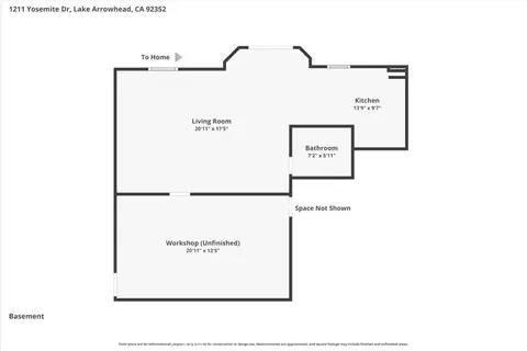 Floorplan - 1211 Yosemite, Lake Arrowhead, CA 92352 photo 1 of 4
