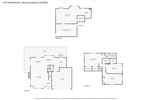 Floorplan - 1211 Yosemite, Lake Arrowhead, CA 92352 photo 2 of 4