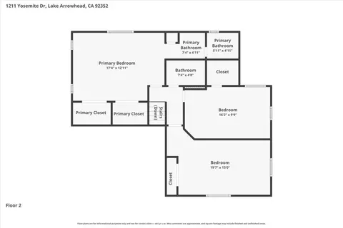 Floorplan - 1211 Yosemite, Lake Arrowhead, CA 92352 photo 4 of 4