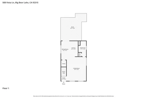 Floorplan - 508 Vista, Big Bear Lake, CA 92315 photo 2 of 3
