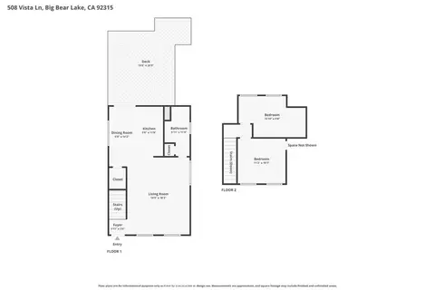 Floorplan - 508 Vista, Big Bear Lake, CA 92315 photo 1 of 3
