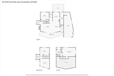 Floorplan - 415 Golf Crse, Lake Arrowhead, CA 92352 photo 3 of 4