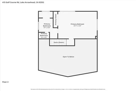 Floorplan - 415 Golf Crse, Lake Arrowhead, CA 92352 photo 2 of 4