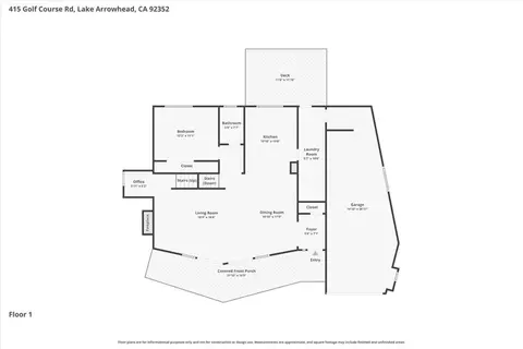 Floorplan - 415 Golf Crse, Lake Arrowhead, CA 92352 photo 4 of 4