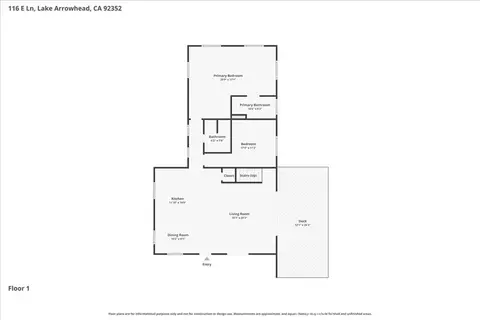 Floorplan - 116 E Lk, Arrowhead, CA 92352 photo 2 of 3