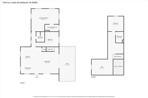 Floorplan - 116 E Lk, Arrowhead, CA 92352 photo 1 of 3