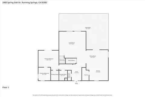 Floorplan - 2489 Spring Oak, Running Springs, CA 92382 photo 1 of 4