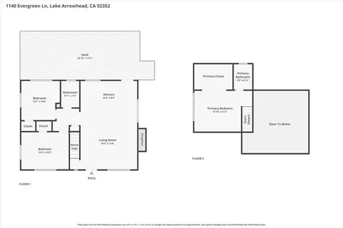 Floorplan - 1140 Evergreen Ln, Lake Arrowhead, CA 92352 photo 1 of 3