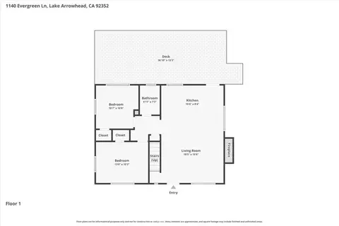 Floorplan - 1140 Evergreen Ln, Lake Arrowhead, CA 92352 photo 2 of 3