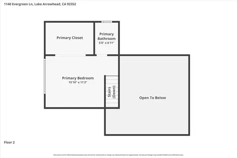 Floorplan - 1140 Evergreen Ln, Lake Arrowhead, CA 92352 photo 3 of 3